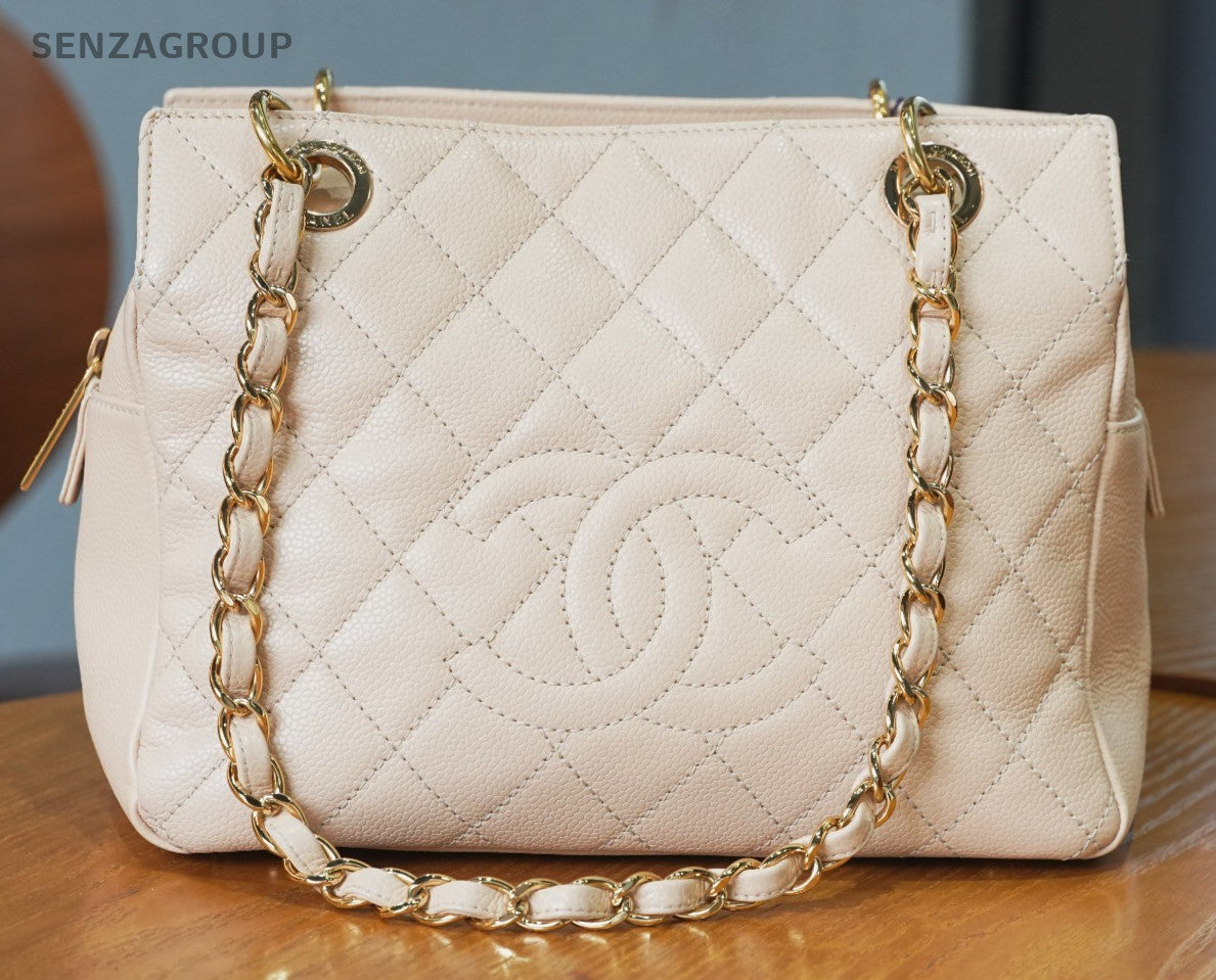 CHANEL Petite timeless Light pink Quilted Caviar Shoulder Handbag