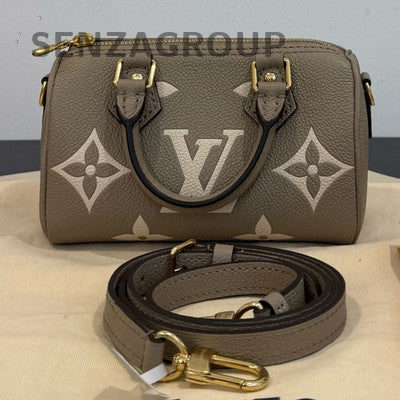 Louis Vuitton Monogram Speedy Nano Bag Grey Gold Women's Handbag
