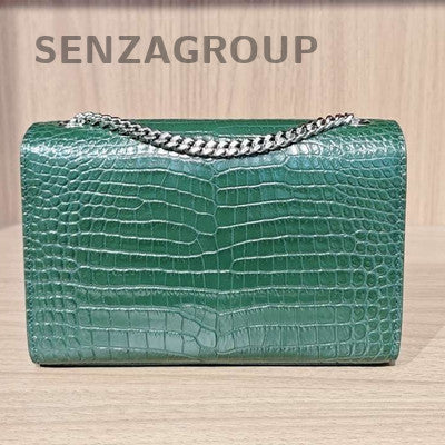 YSL Saint Laurent Small Kate Tassel Chain Crossbody Bag Green Silver