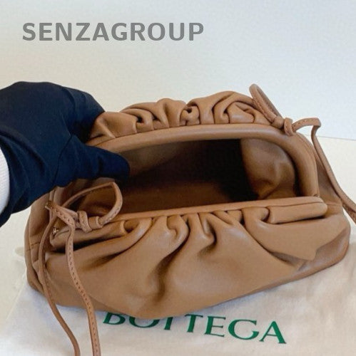Bottega Veneta Mini Pouch Calfskin Leather Crossbody Brown Women Classic