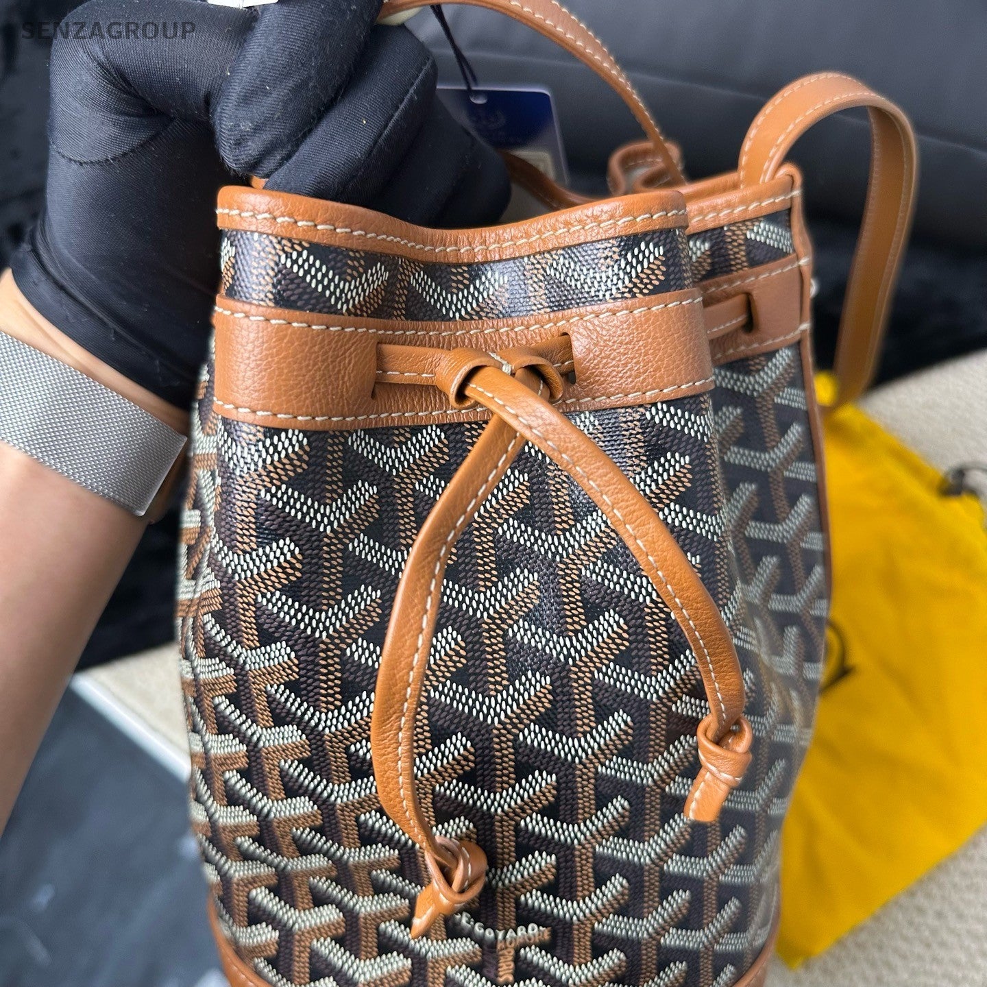 Goyard Canvas Monogram Bucket Bag Shoulder Crossbody Bag Women Brown.