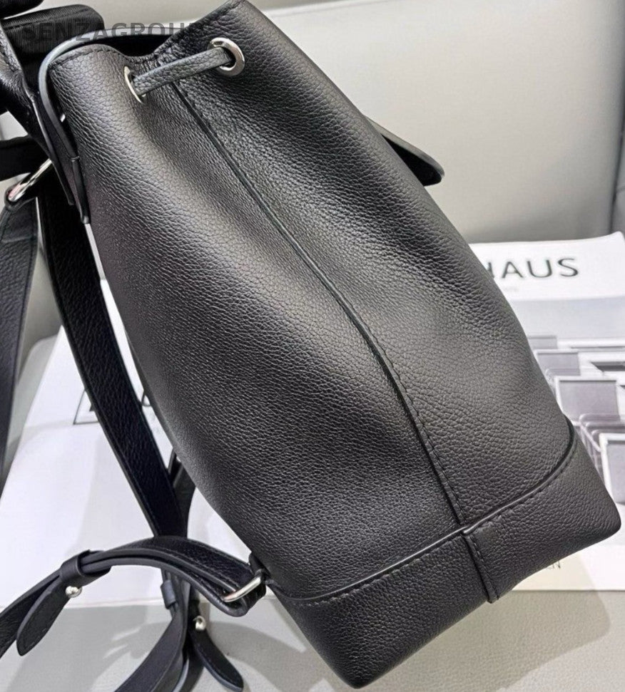 Louis Vuitton LockMe Calfskin Leather Backpack  Black Silver Unisex Adults