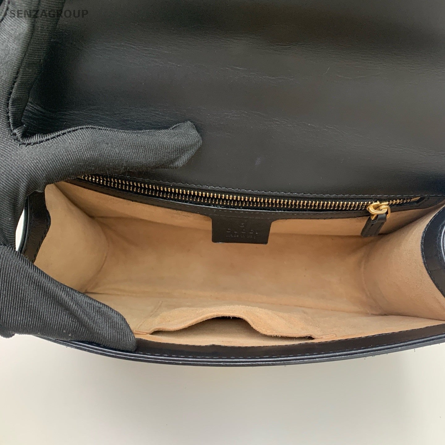 GUCCI Sylvie MM 2WAY Shoulder bag Black Gold Women Classic