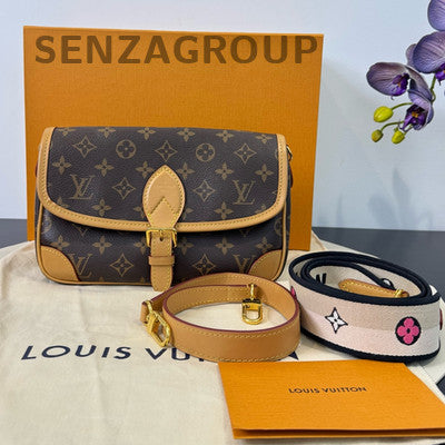 Louis Vuitton Diane Monogram Shoulder Crossbody Bag Brown Gold Hardware