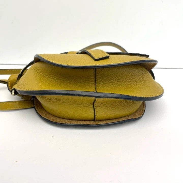 LOEWE Mini Gate Olive Green Leather Saddle Crossbody Bag For Women