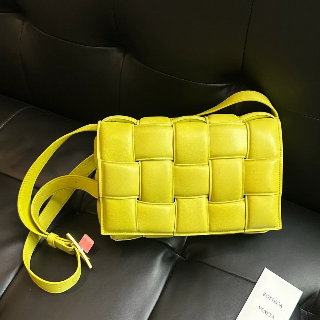 Bottega Veneta Padded Cassette15 Shoulder Bag Crossbody Green Gold Women