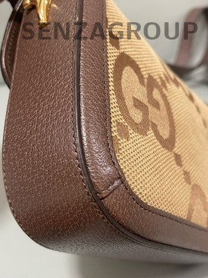 Gucci Horsebit 1955 Mini Shoulder Crossbody Bag Brown Gold Women Classic