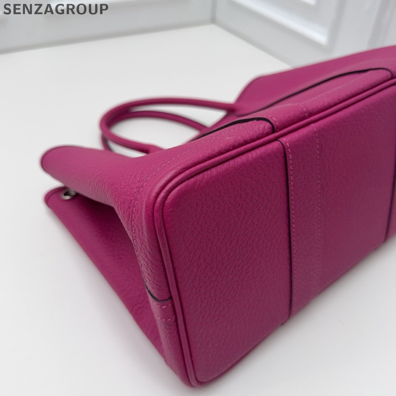 Hermes Garden Party30 Top Handle Bag Purple Silver Women Classic