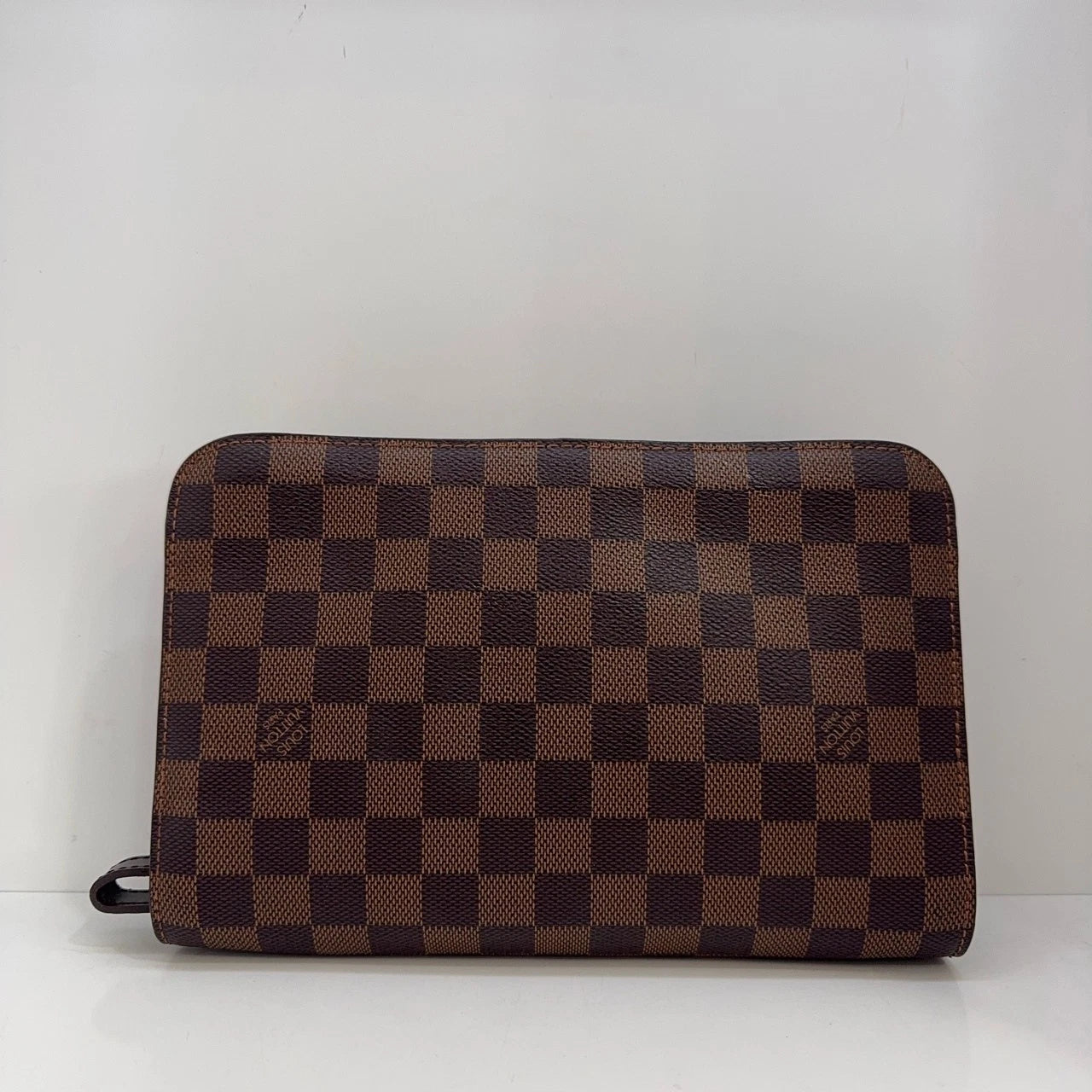 Louis Vuitton Damier Logo Patch Clutch With Extendable Handle For Women