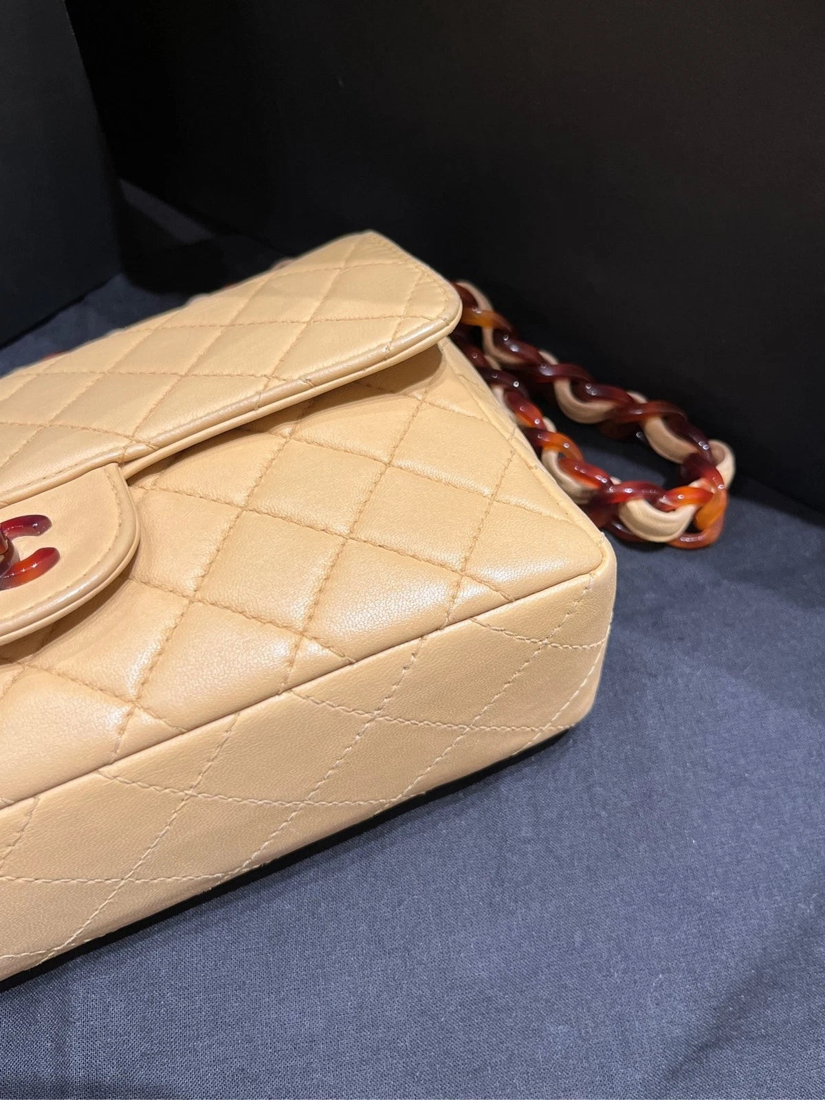 CHANEL Pre-owned CF Chain Leather Shoulder Crossbody Bag For Women