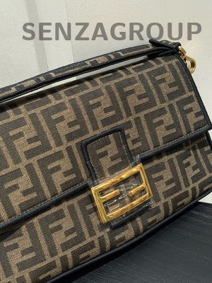 Fendi Iconic Baguette Medium Brown Shoulder Bag Gold Hardware Women's Fashion
