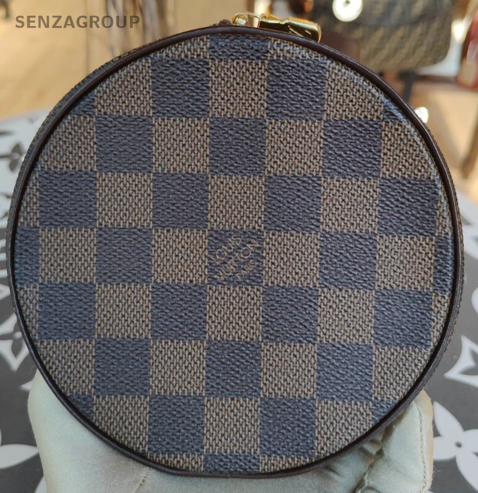 Louis Vuitton Damier Top Handle Bag Brown Gold Red Unisex Adults Classic