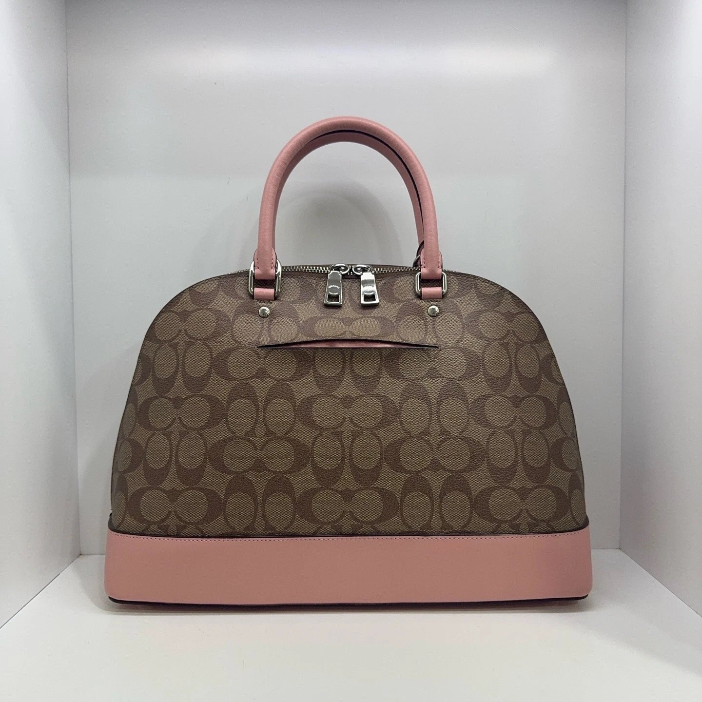 Coach Signature PVC Canvas Large Dome Shoulder Crossbody Bag For Women