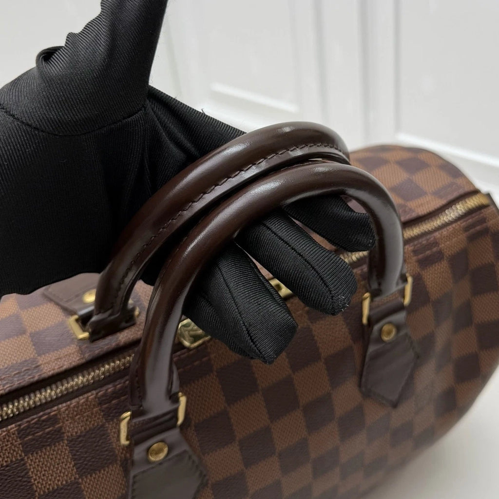 Louis Vuitton Speedy 30 Monogram Tote Top Handle Crossbody Brown Unisex