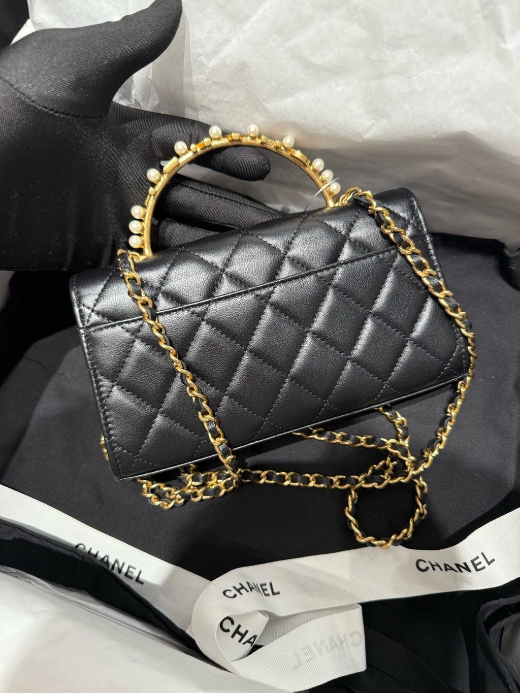New Full Film CHANEL Pearl Handle Long Kelly Bag For Women