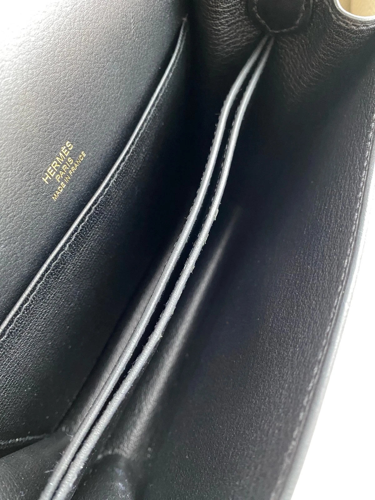 Hermes Roulis19 Black Gold Epi Leather Shoulder Crossbody Bag For Women