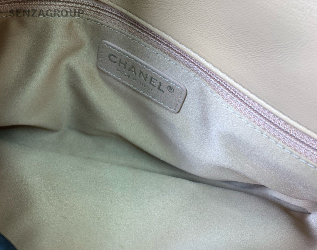 Chanel Classic Flap Lambskin Chain Shoulder Bag Pink Silver Women Designer