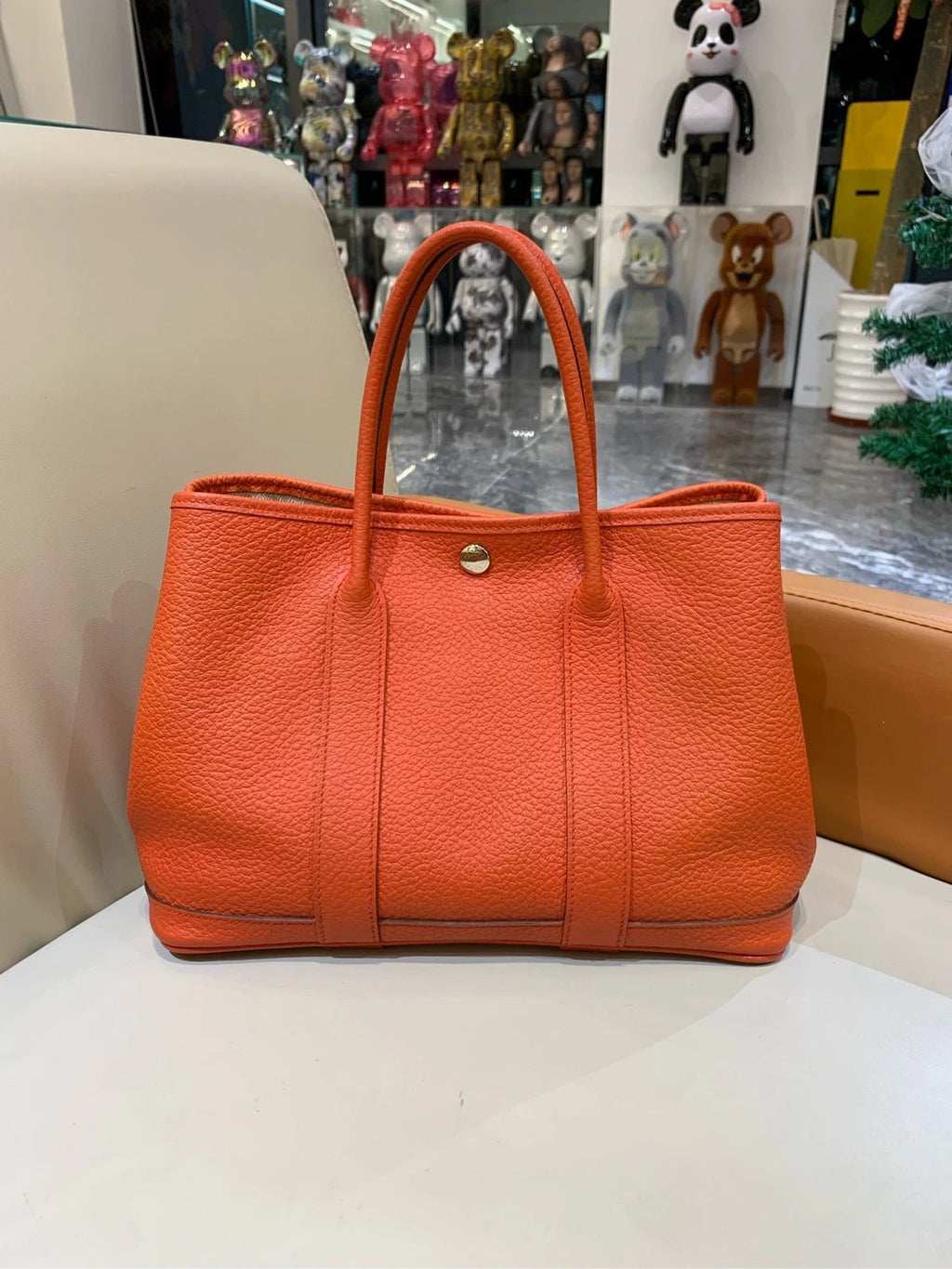 Hermes Garden Party30 Tote Bag Orange For Women