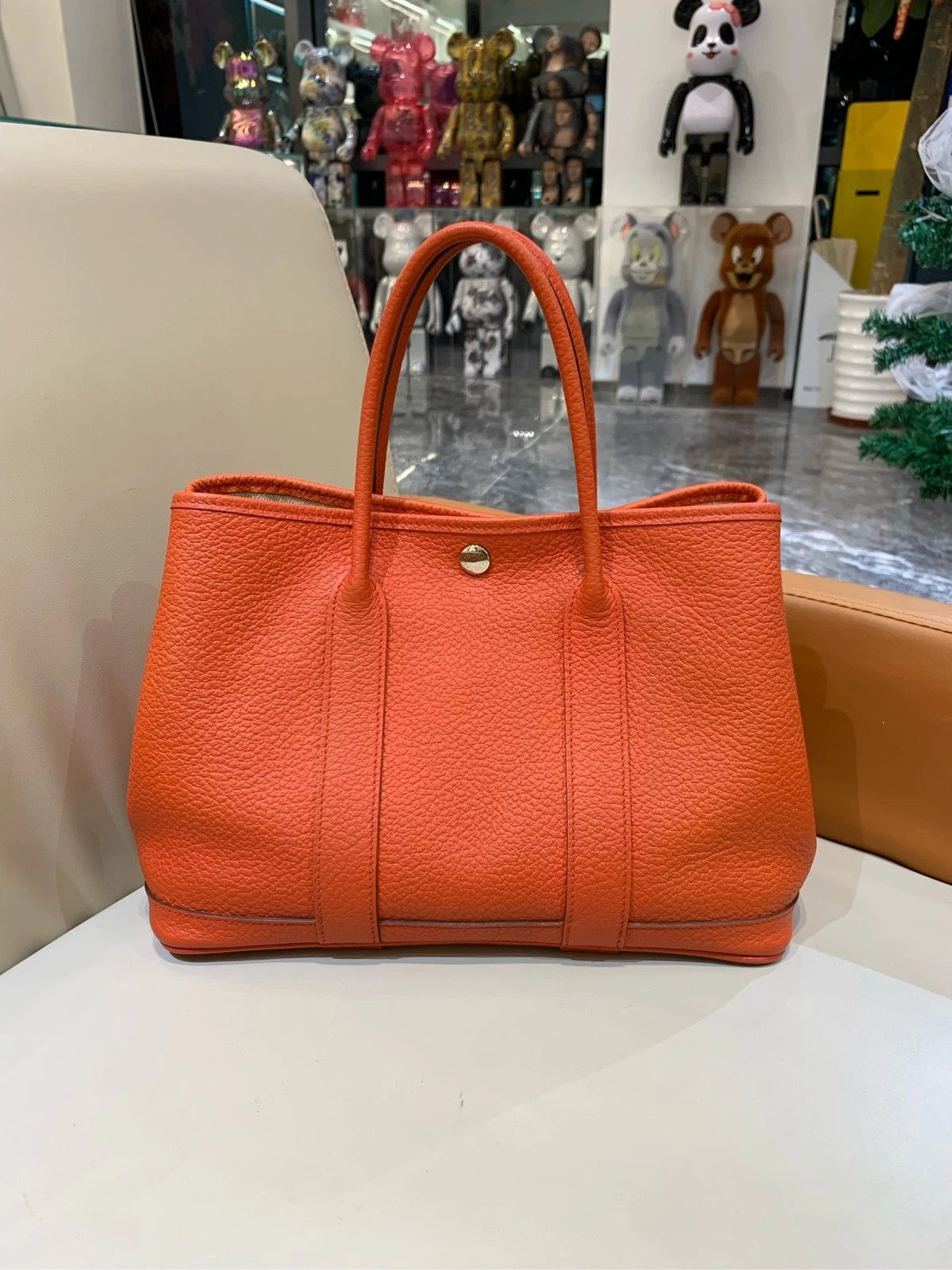 Hermes Garden Party30 Tote Bag Orange For Women