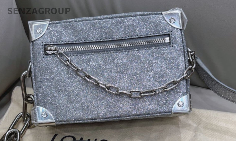 Louis Vuitton Soft Trunk Box Bag Crossbody Bag Women Gray Almost Brand New