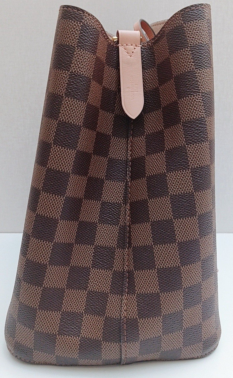 Louis Vuitton Damier Bucket Shoulder Bag Brown Pink Used Women Classic Designer