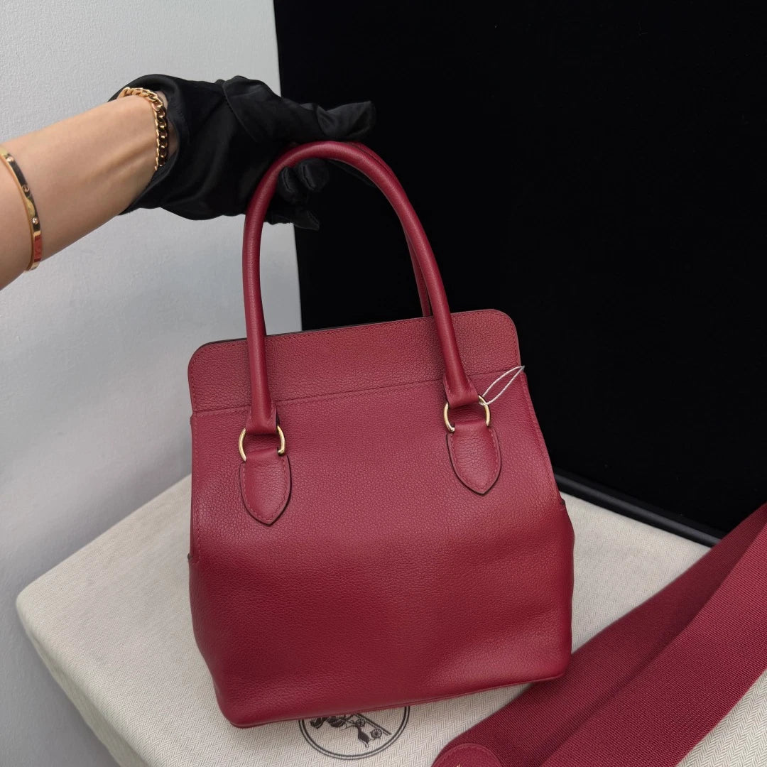 Hermes Tool Box20 Red Gold Hardware 2Way Top Handle Bag Crossbody