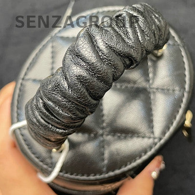 Chanel Black Quilted Gold Bucket Bag Classic Women's Fashion