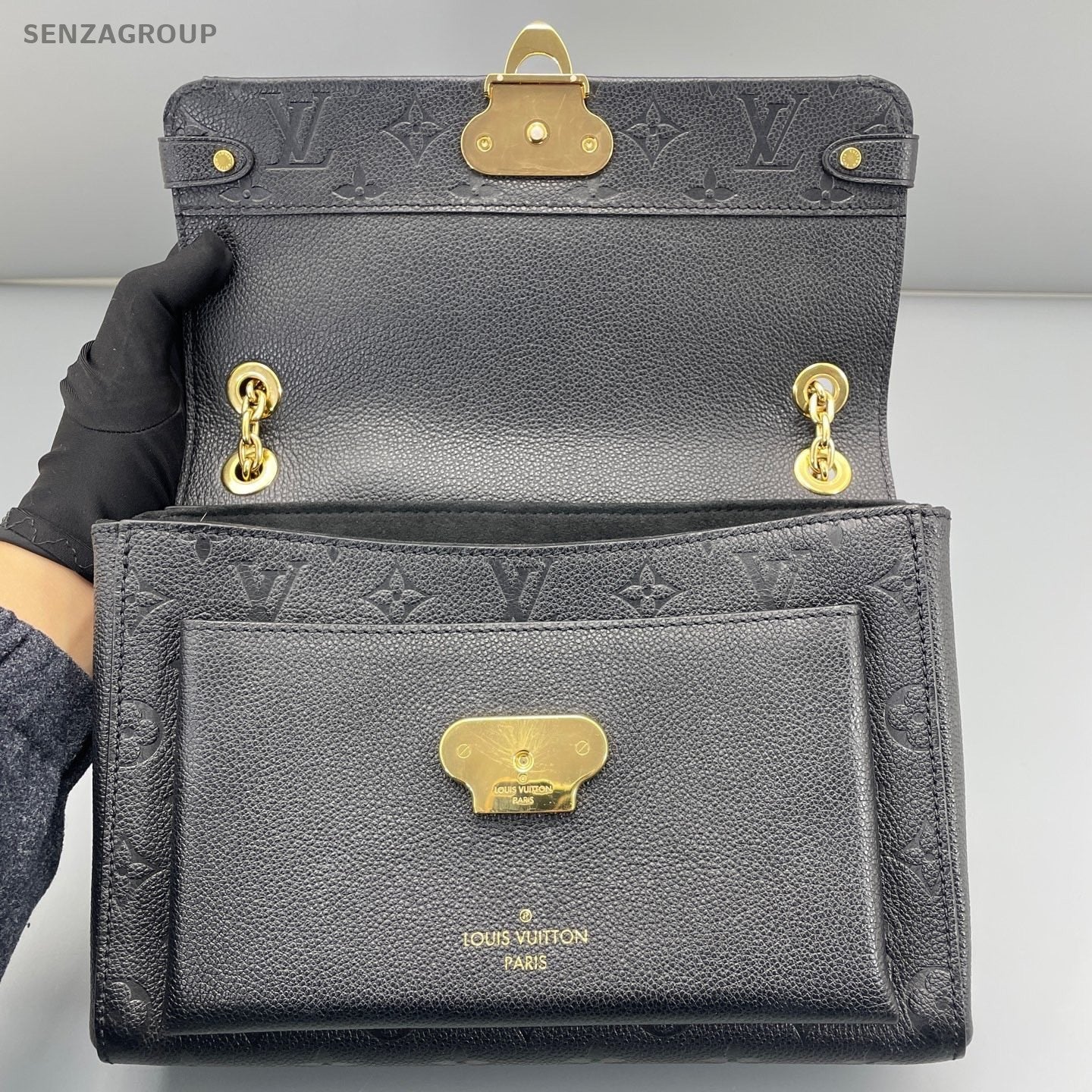 Louis Vuitton Vavin MM Black Monogram Chain Shoulder Bag Women Classic