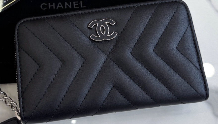 Chanel Calfskin Clutch Wallet Black