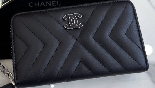 Chanel Calfskin Clutch Wallet Black
