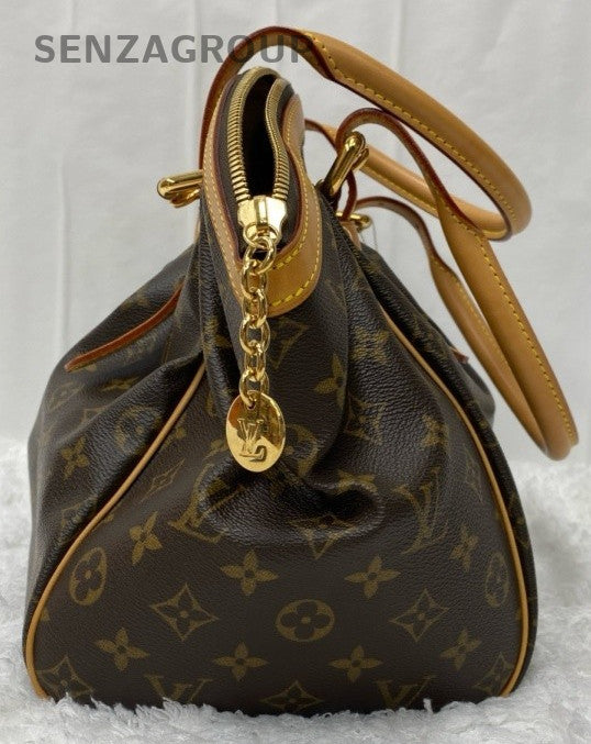 Louis Vuitton Monogram GM Top Handle Bag Brown Gold Used Women Classic