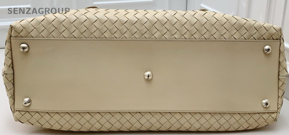 Bottega Veneta Tote Top Handle Shoulder Bag Rare Beige Women