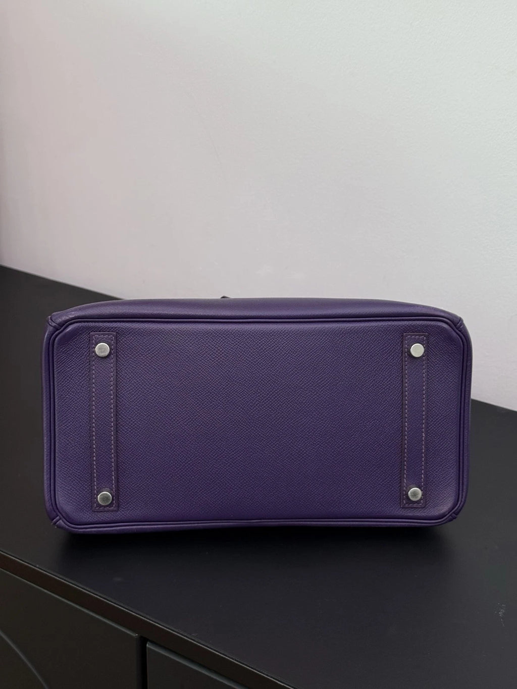 Authentic Hermes Birkin 30 Tote Top Handle Bag Purple Silver Hardware