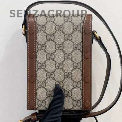 Gucci 1955 Brown GG Supreme Shoulder Bag Classic Women's Gold Hardware