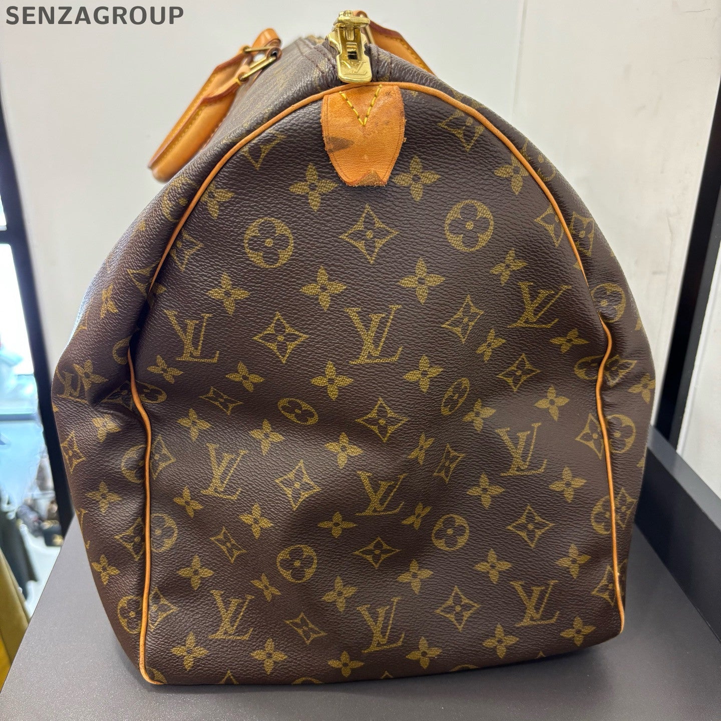 Louis Vuitton Monogram Keepall 55 Travel Bag Brown Classic Unisex