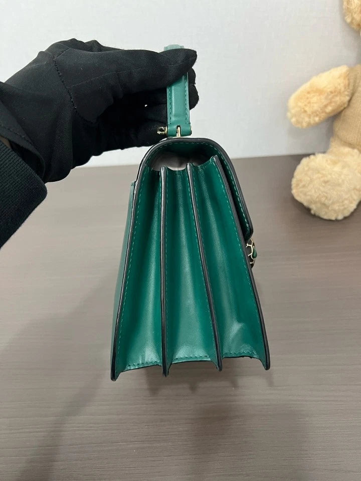 Bvlgari Green Serpenti Accordion Bag For Women