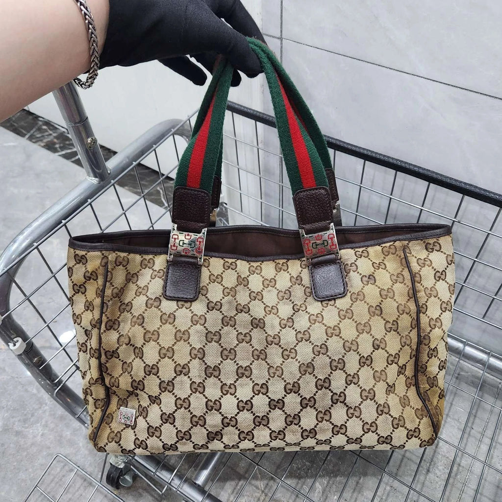 Gucci Canvas Monogram Tote Shoulder Handbag For Women