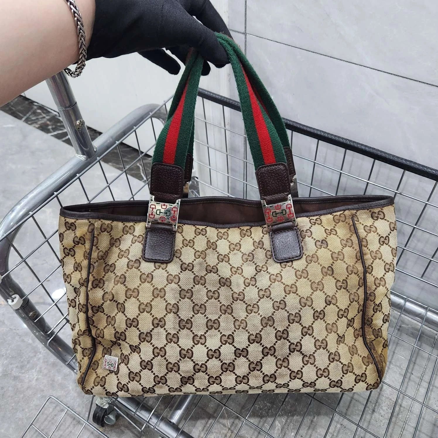 Gucci Canvas Monogram Tote Shoulder Handbag For Women