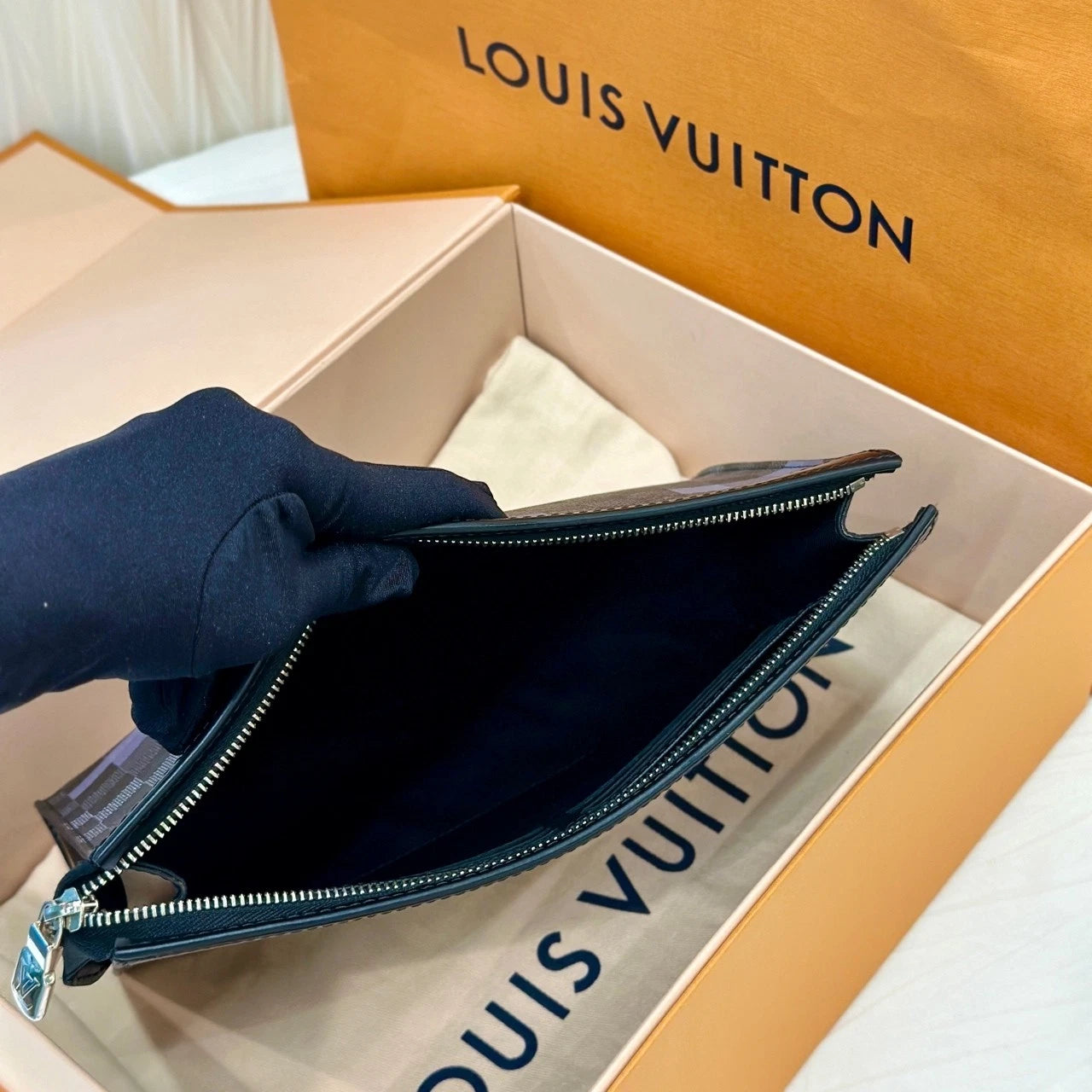Louis Vuitton Canvas Pochette Voyage Clutch For Women