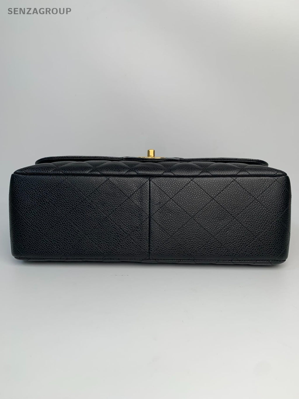 25110201 CHANEL Carviar leather/Gold-Tone Double Flap Bag for Women - Black