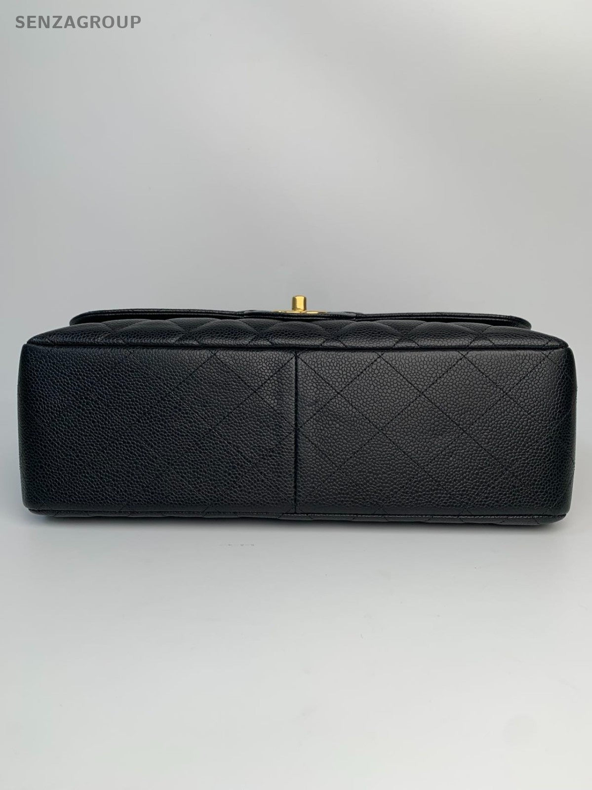 25110201 CHANEL Carviar leather/Gold-Tone Double Flap Bag for Women - Black