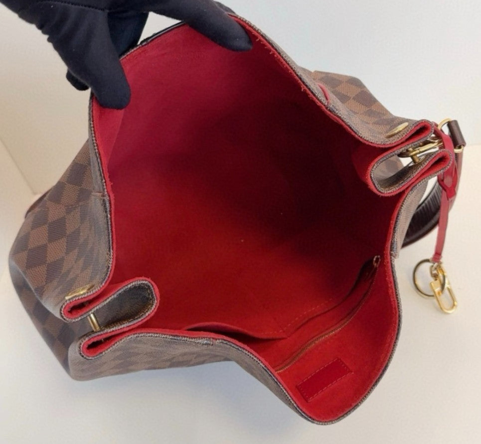 Louis Vuitton Classic Hobo Damier Ebene Shoulder Handbag Women