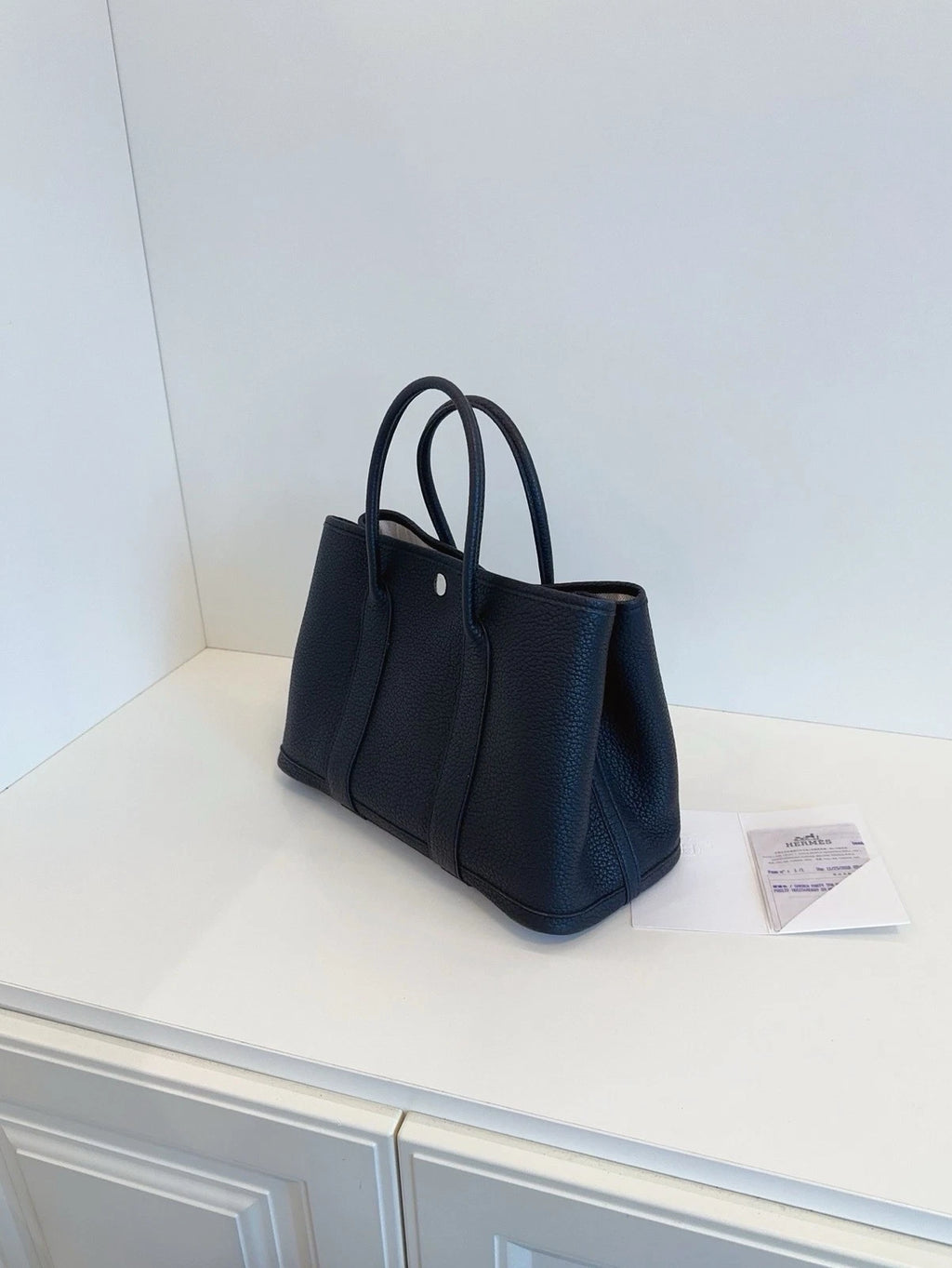 Hermès Garden Party 30 Tote Bag Work Commute Handbag Black Silver