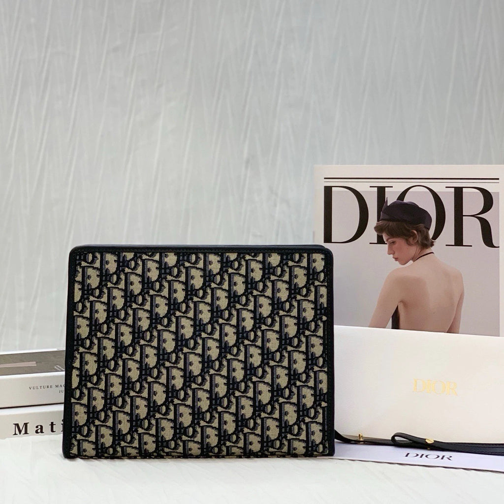 Dior Canvas Oblique Montaigne30 Clutch Crossbody Bag Women