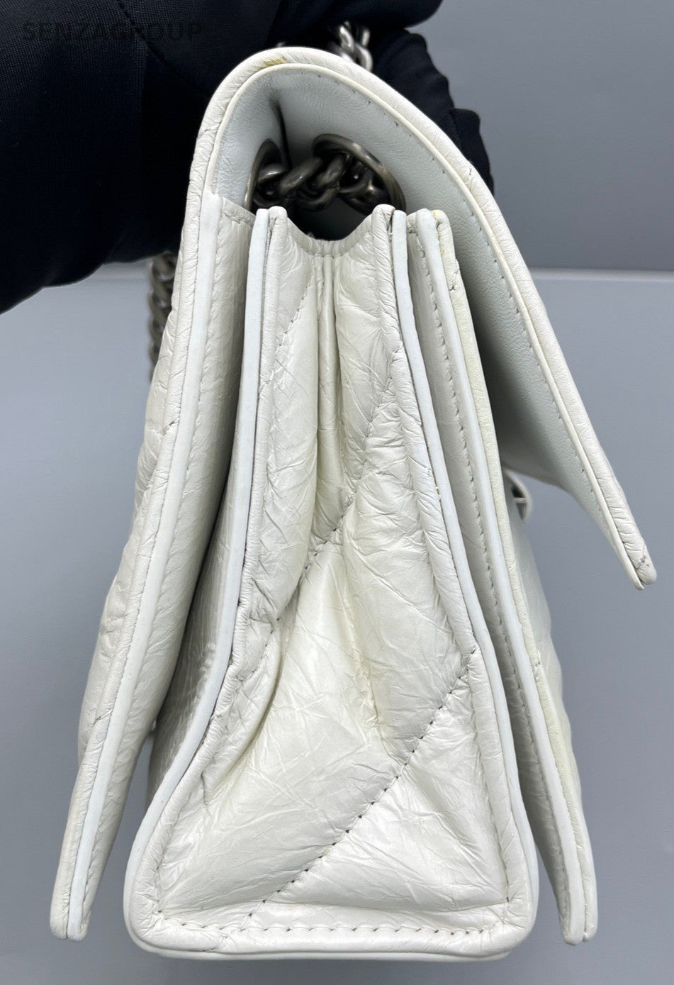Balenciaga crush PM Shoulder Crossbody Bag White Women