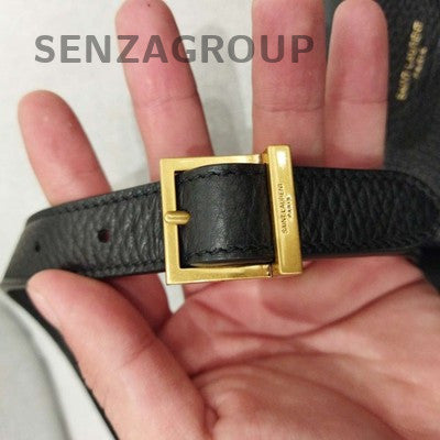 YSL Saint Laurent Paris Leather Mini Shoulder Crossbody Bag Black Gold