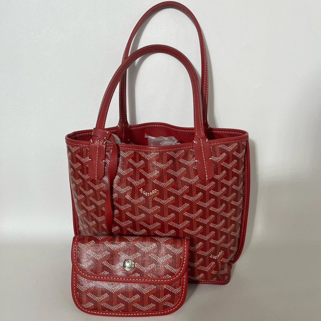 Goyard Red Mini Canvas Tote Bag For Women