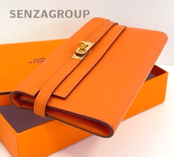 Hermes Kelly Wallet epsom Leather Orange