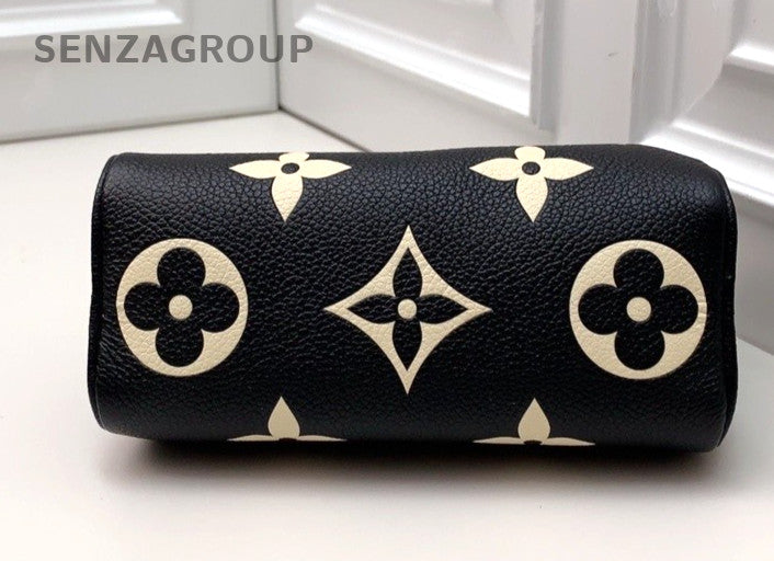 Louis Vuitton speedynano All-Leather Top Handle Shoudler Crossbody Bag Black