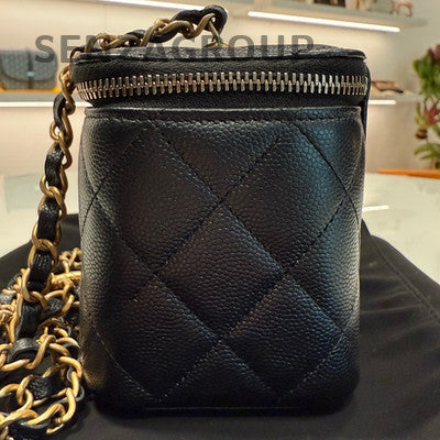 Chanel Quilted Gold Chain Shoulder Crossbody Bag Black Women Classic
